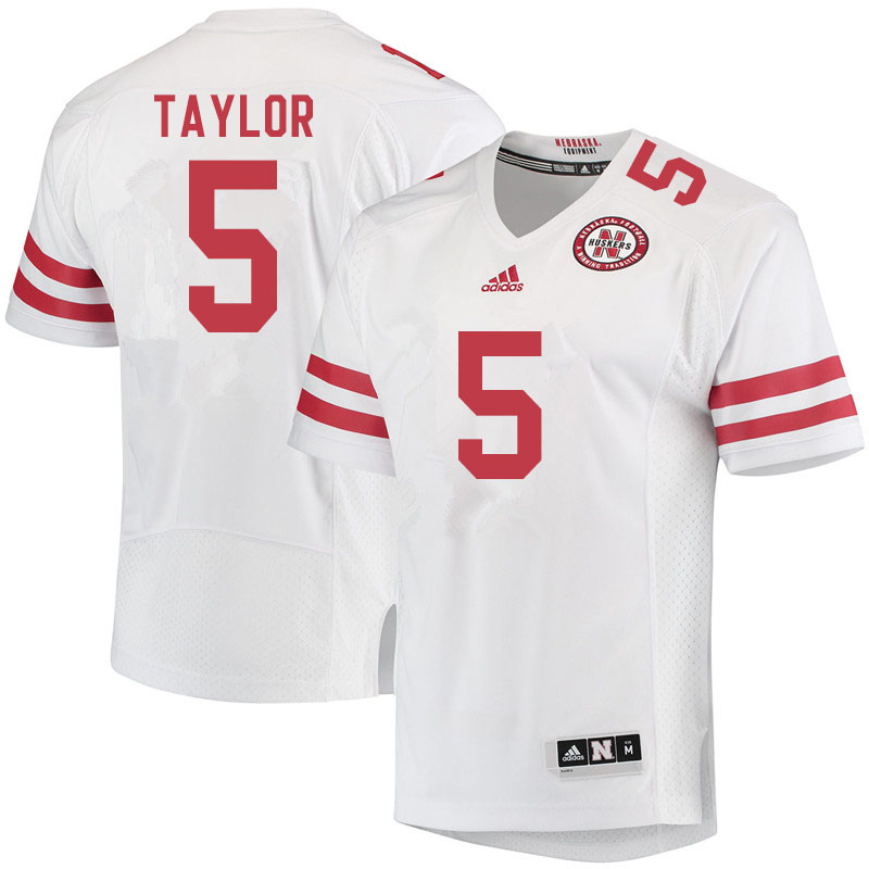 Men #5 Cam Taylor Nebraska Cornhuskers College Football Jerseys Sale-White